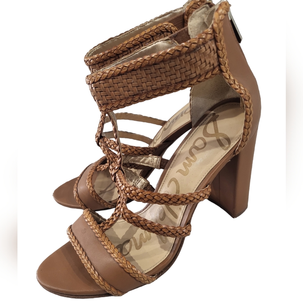 Womens Sam Edelman sandal block heels size 8 tan